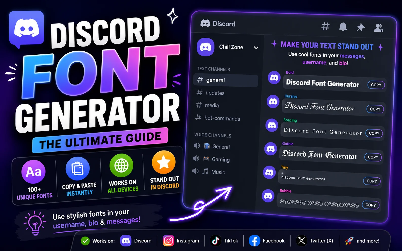 Discord chat interface showing styled bold and monospace text